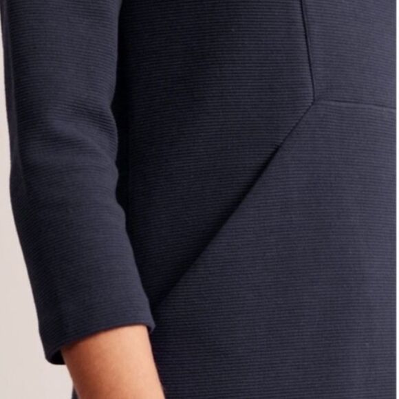 Boden Ellen Ottoman Dress – Navy, 3/4 Sleeve, Pocket Seam Detail, Size 4 - Picture 7 of 7
